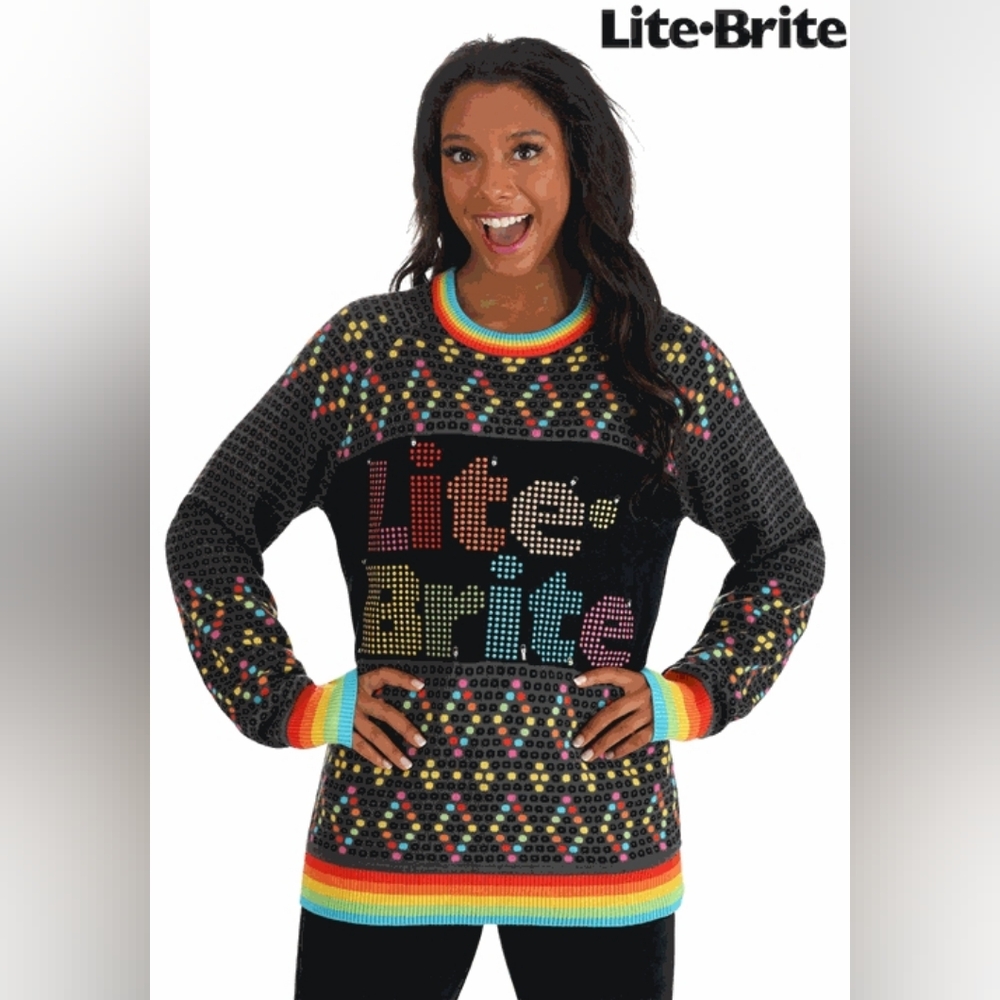 Lite Brite Ugly Christmas Sweater UNISEX Multiple Sizes